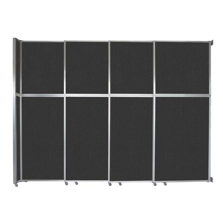 Versare Operable Wall Sliding Room Divider 12'8" x 10'3/4" Black Fabric 1072402-1